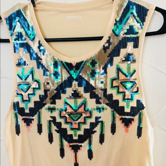 Express Tops - Express sequined tank top